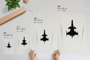 Wall print featuring a plane in the sky