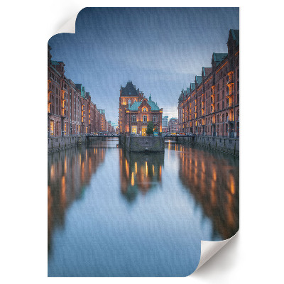Wall art City in the evening