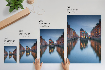 Wall art City in the evening
