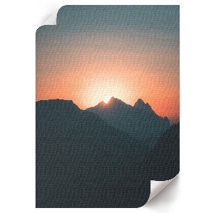 Decorative poster depicting a mountain panorama