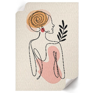 Decorative poster featuring a boho-style woman