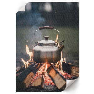 Wall art featuring a kettle on the fire