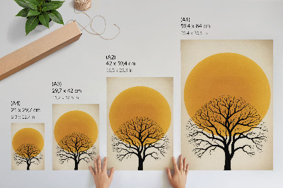 Wall print Tree and sun