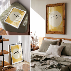 Decorative poster Flight of birds