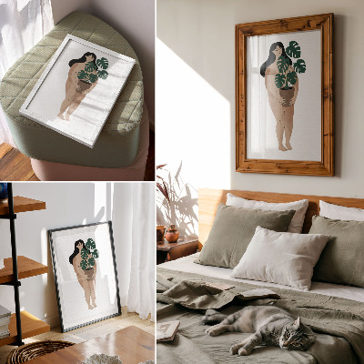 Wall art Woman with a plant
