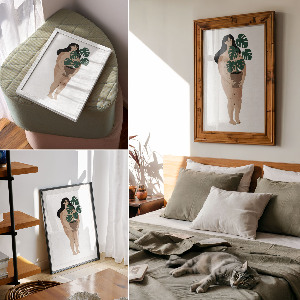 Wall art Woman with a plant