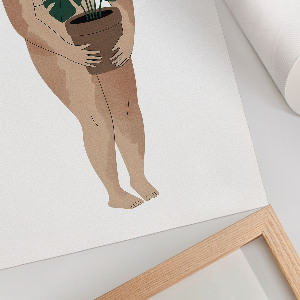 Wall art Woman with a plant