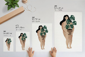 Wall art Woman with a plant