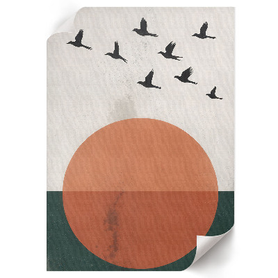 Wall print Birds and the sun