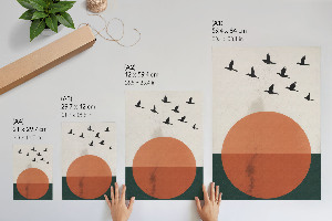 Wall print Birds and the sun