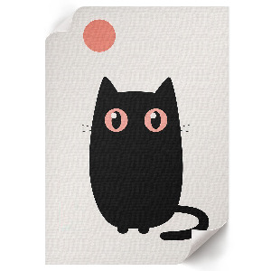 Decorative poster featuring a minimalist cat design