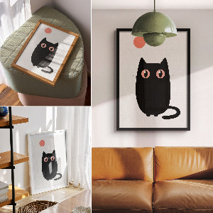 Decorative poster Cat minimalism