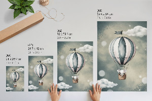 Wall art featuring an elephant in a balloon