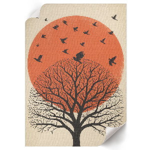 Art print depicting a tree with birds
