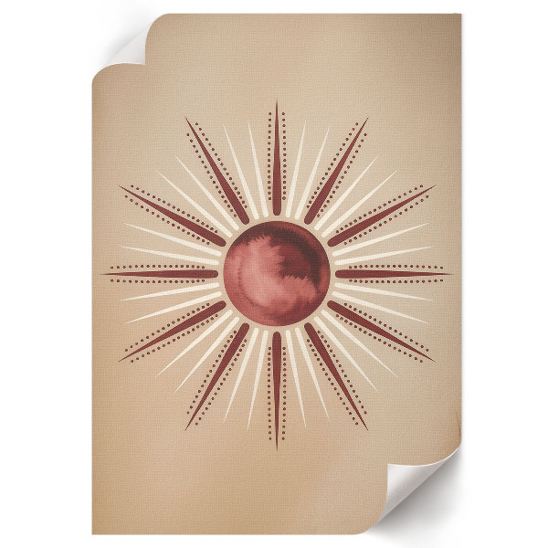 Wall print featuring a boho sun design