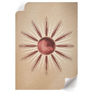 Wall print featuring a boho sun design