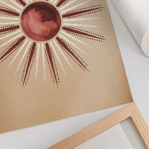 Wall print featuring a boho sun design
