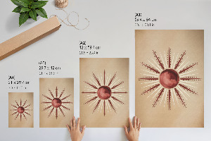 Wall print featuring a boho sun design