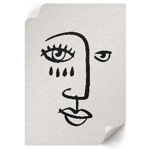 Decorative poster with an abstract face motif