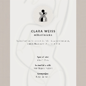 Decorative poster with an abstract face motif