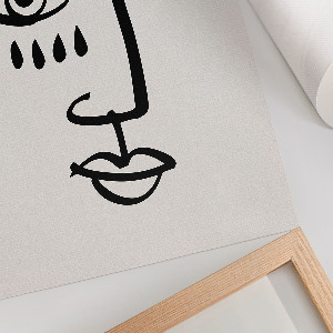 Decorative poster with an abstract face motif