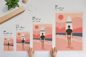 Poster with a beach theme