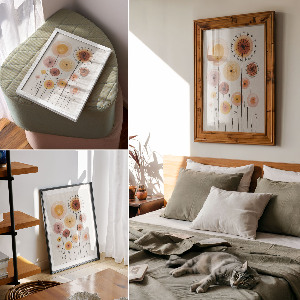 Wall art Pastel dandelions