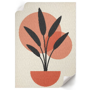 Wall print with a plant illustration