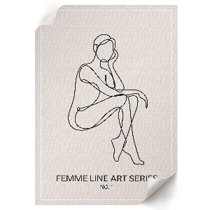 Art print with a minimalist outline design