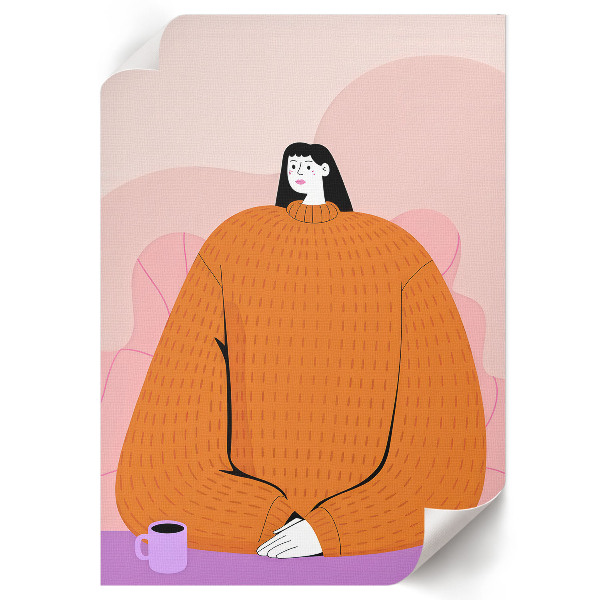 Poster Sitting with coffee