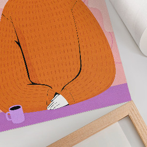 Poster Sitting with coffee