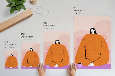 Poster Sitting with coffee