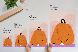 Poster Sitting with coffee