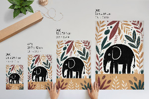 Wall print Elephant in the leaves