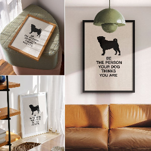 Decorative poster Motivation and the dog