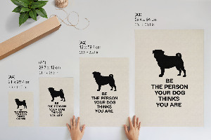 Decorative poster Motivation and the dog