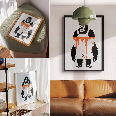 Decorative poster Gorilla graffiti