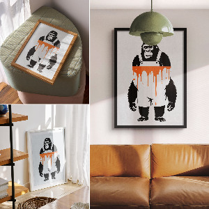 Decorative poster Gorilla graffiti