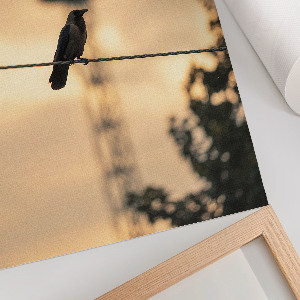 Wall print Bird on a Cable