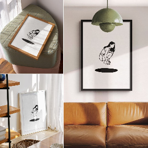 Poster Woman over the hole