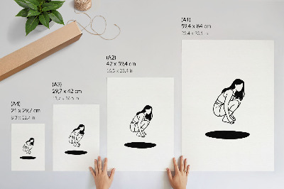 Poster Woman over the hole