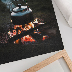 Wall print Forest bonfire