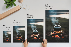 Wall print Forest bonfire