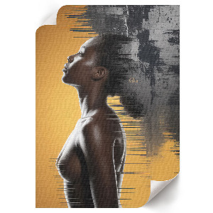 Wall art featuring a dark-skinned woman