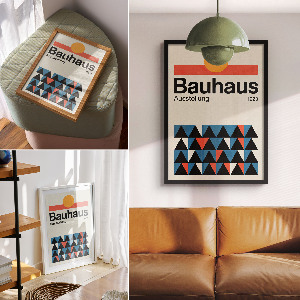 Wall art featuring Bauhaus geometric design