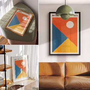 Bauhaus illustration wall print