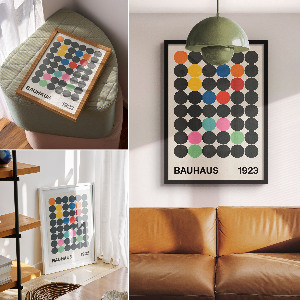 Art print with a Bauhaus abstraction