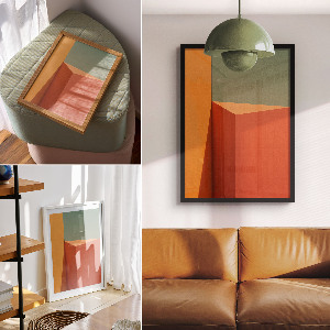 Wall print featuring geometric minimalism