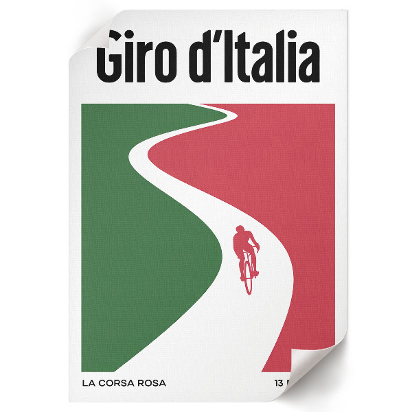 Decorative poster showing a cycling race