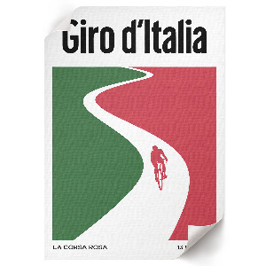 Decorative poster showing a cycling race